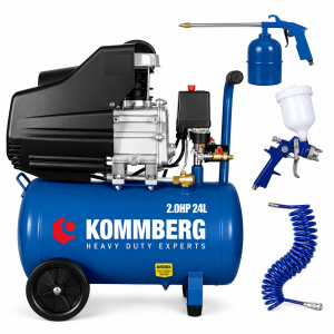 COMPRESOR ACOPLE 2HP 24L + KIT 3 PIEZAS (KB-D2024K3)